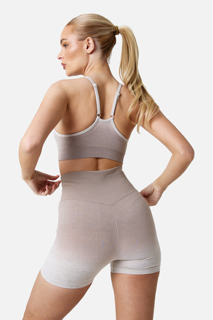 Womens Evocurve Seamless Cycling Short - Pebble Stone / Pale Taupe / Frosted Ridge