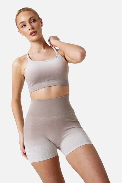 Womens Evocurve Seamless Strappy Bra - Pebble Stone / Pale Taupe / Frosted Ridge