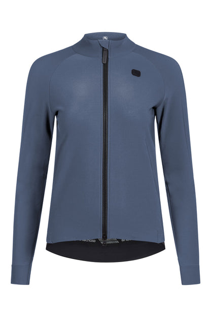 Women's G-Shield Thermal Long Sleeve Jersey by Giordana Cycling, GRAVEL GREY, Made in Italy
