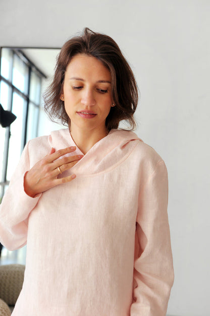 Women’s Linen Hoodie ALTHEA - IN STOCK