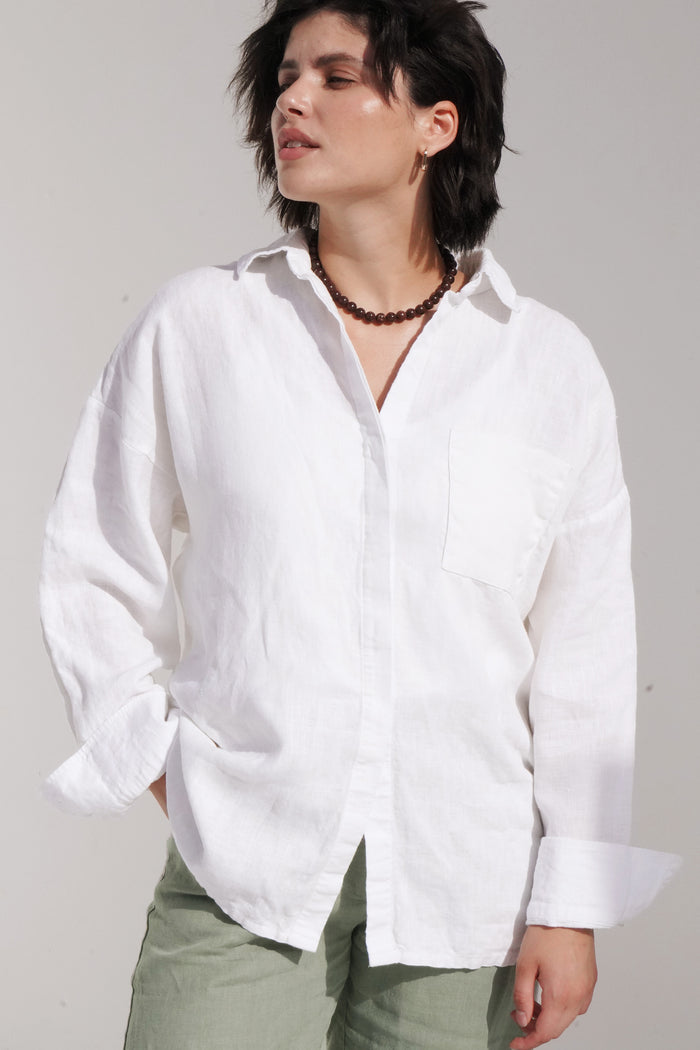 Women’s Linen Oversized Shirt VIORE in Cream