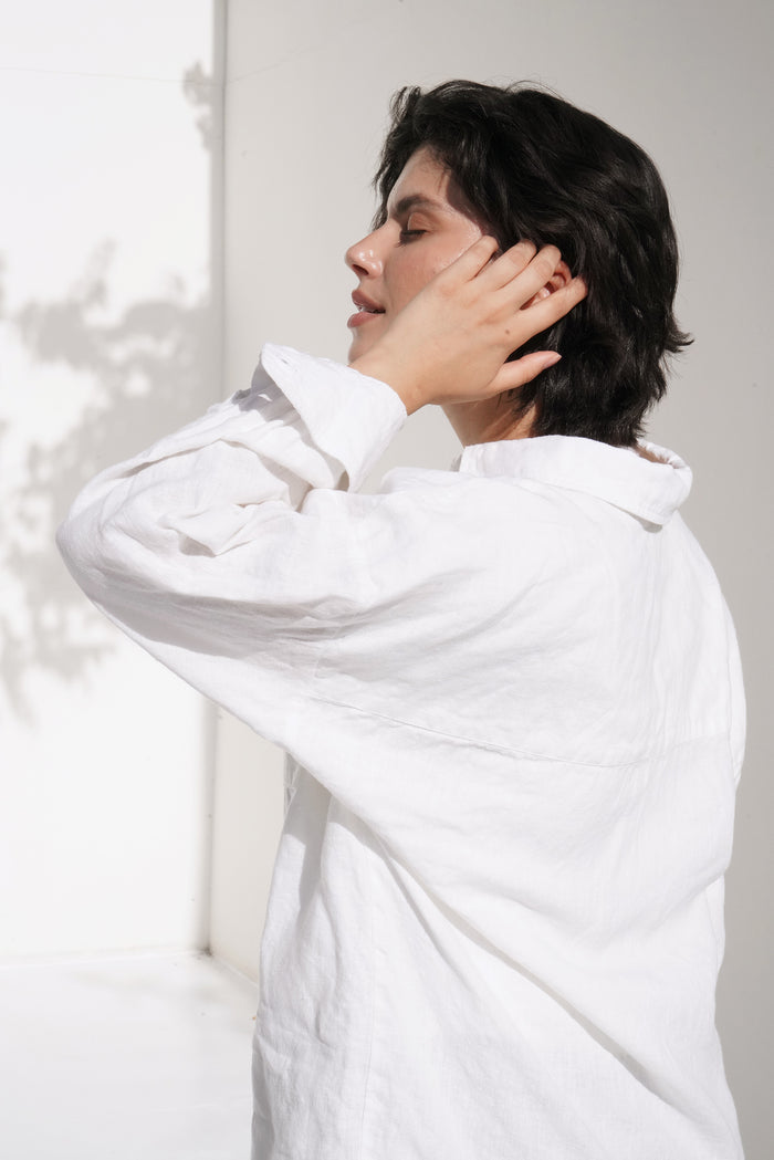 Women’s Linen Oversized Shirt VIORE in Cream