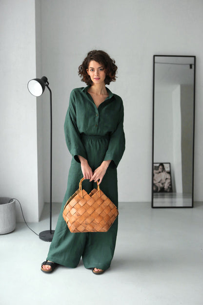 Women’s Linen Shirt FENNEL in Green