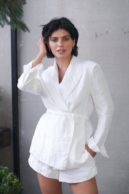 Women’s Linen Wrap Blazer JASMI - IN STOCK