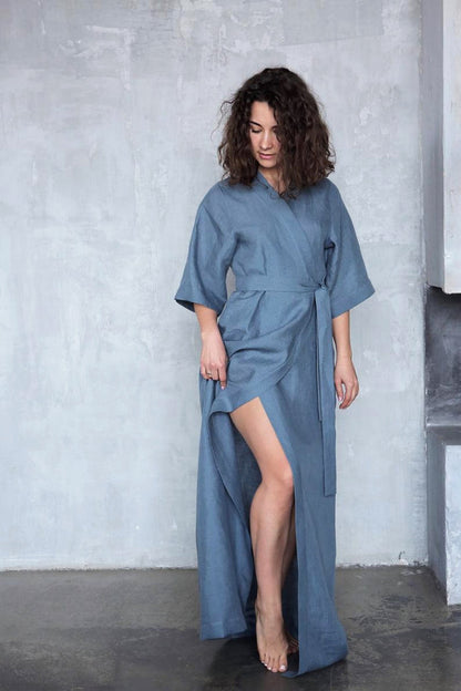 Women’s Long Linen Kimono UME - IN STOCK