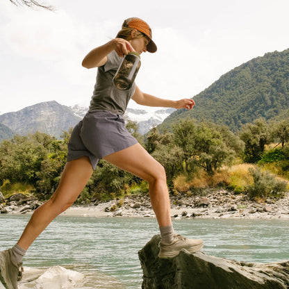 Womens Recycled Shorts Blue Granite